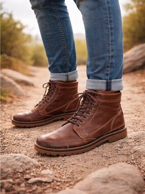 Timberland 15551 Men’s Brown Leather Lace-Up Boots Rugged Work Hiking Size 9